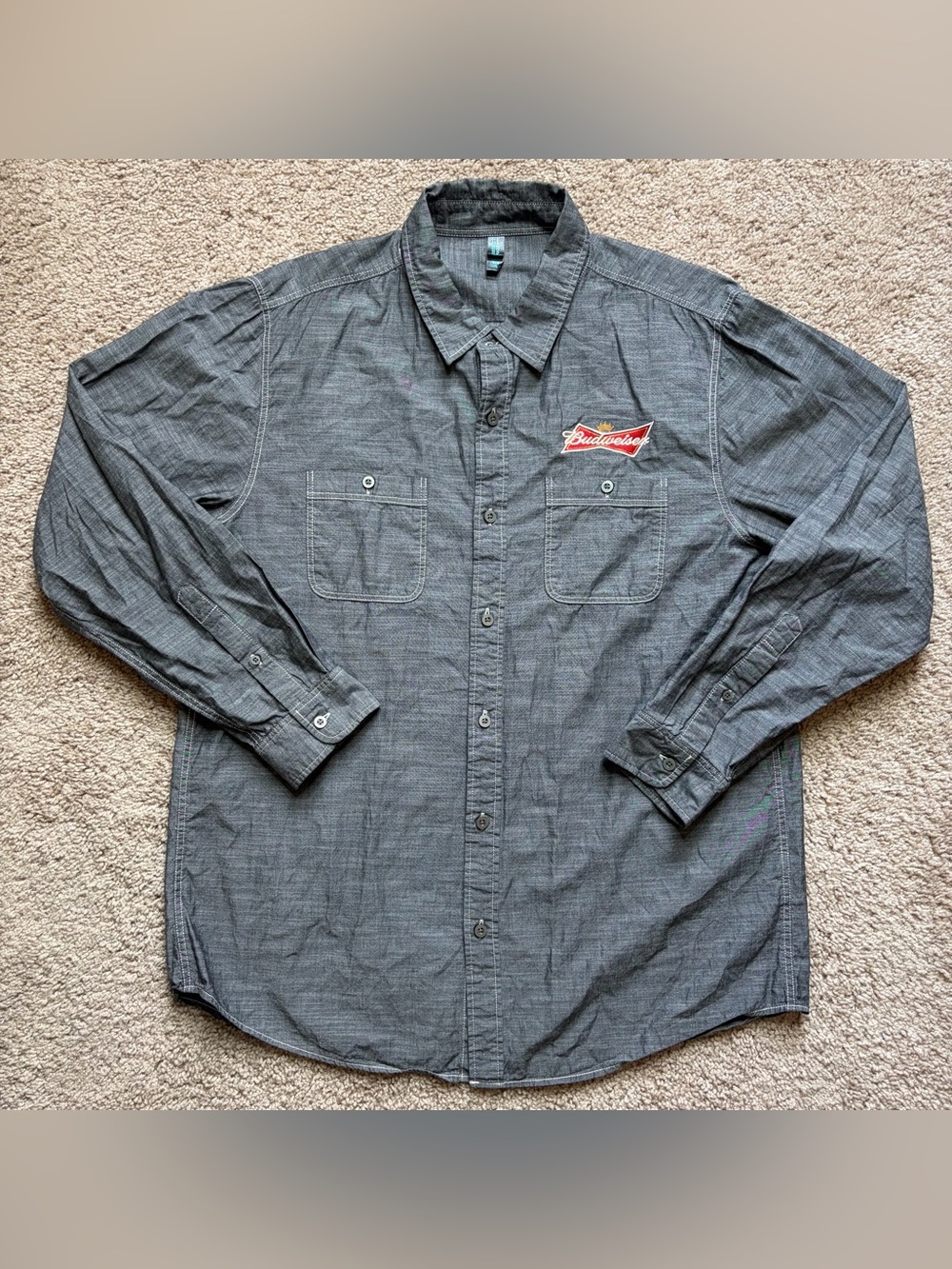 Budweiser Long Sleeve Button Up Shirt